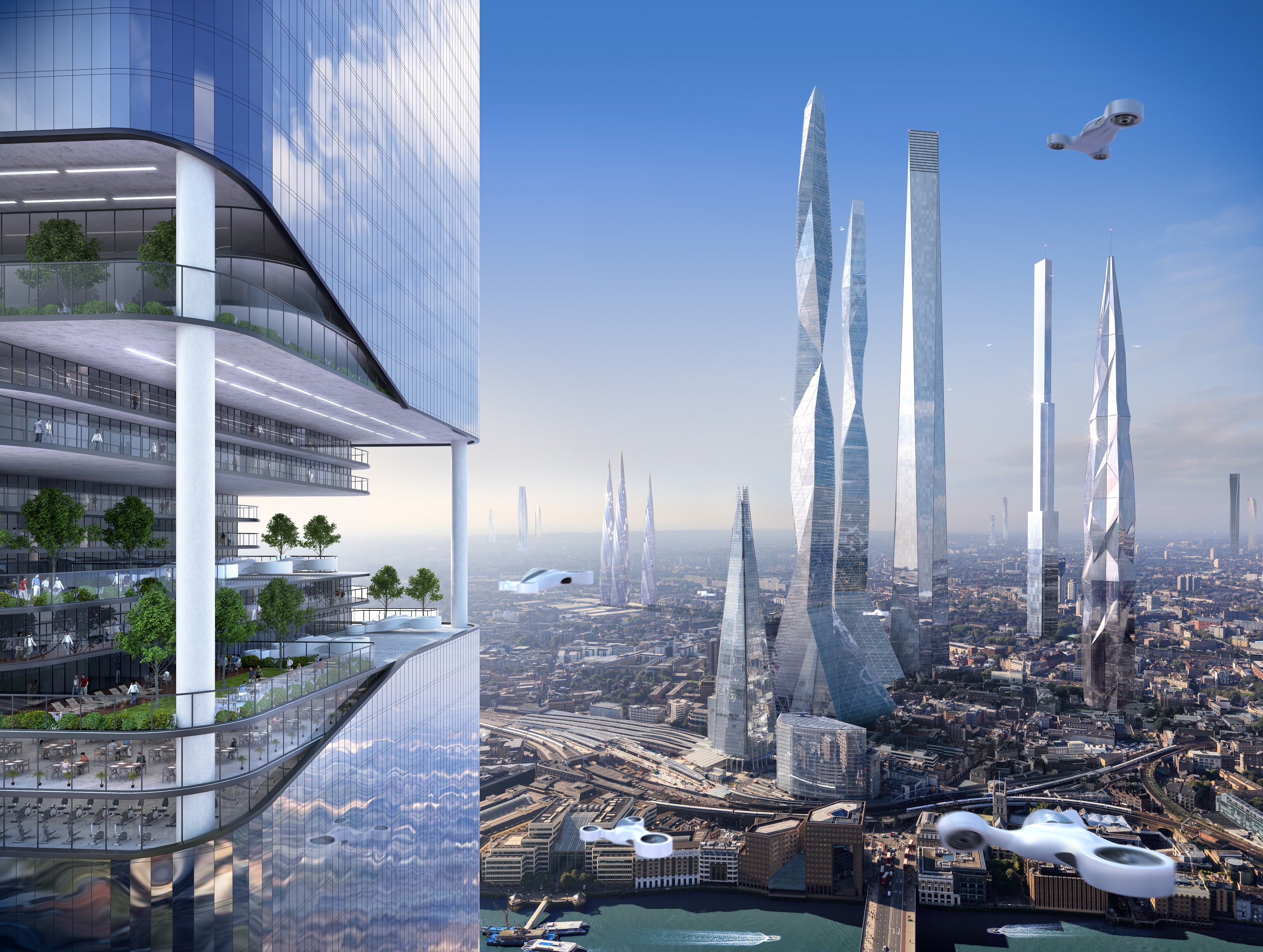 Через 20 30 можно. Дубай Экогород. Небоскреб Гонконга скайскрепер. Футуристическая архитектура Дубаи небоскрёбы. Город будущего.