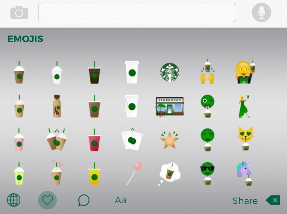 Starbucks kendi emoji klavyesini geliştirdi