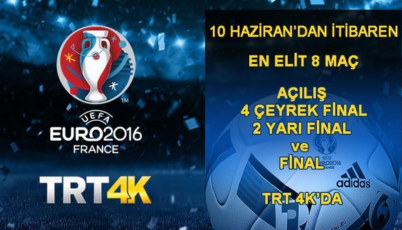  TRT, EURO 2016 maçlarını 4K yayınlayacak